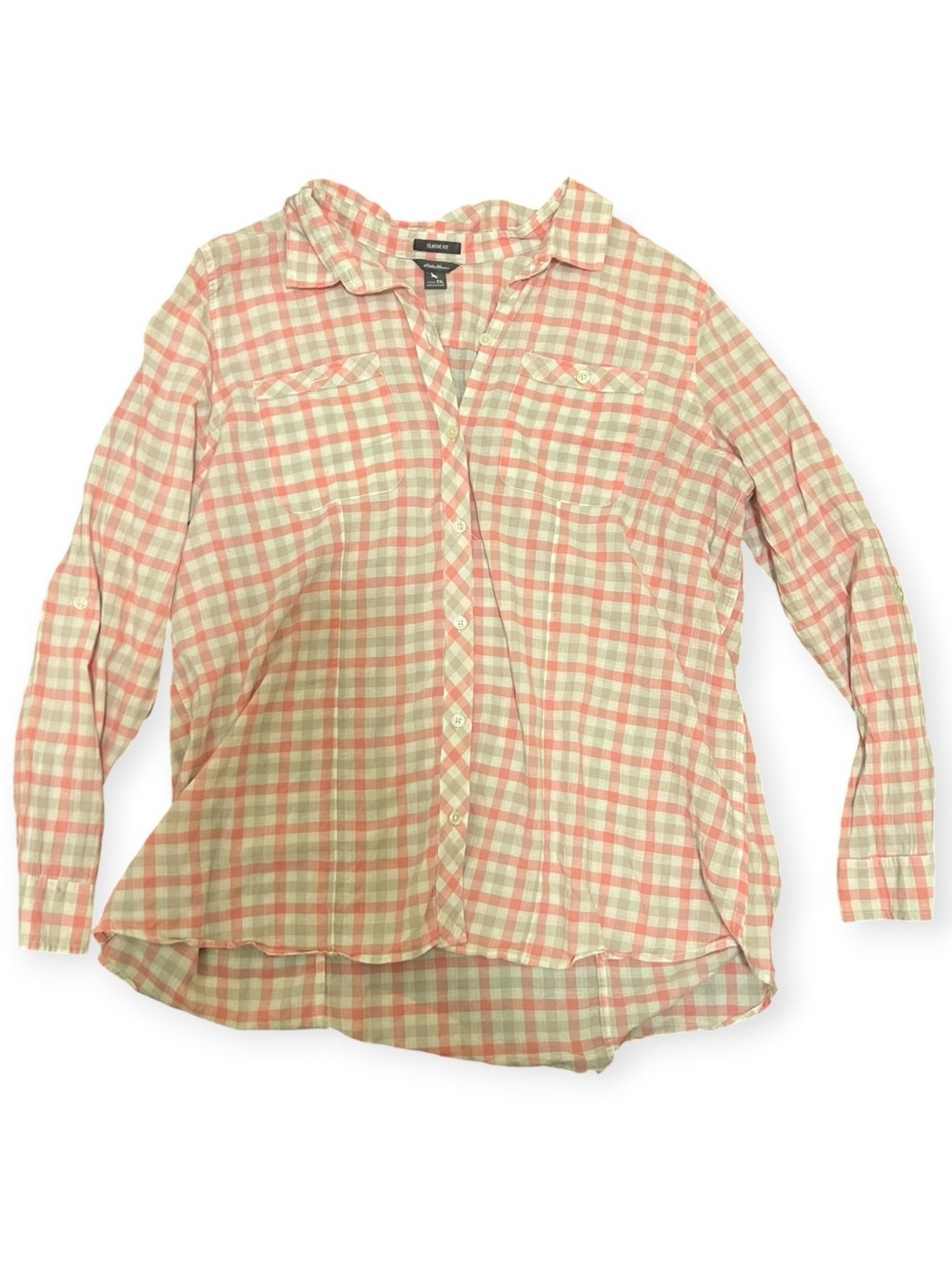 Eddie Bauer Women's Classic Fit Plaid Button-Up Shirt 2XL